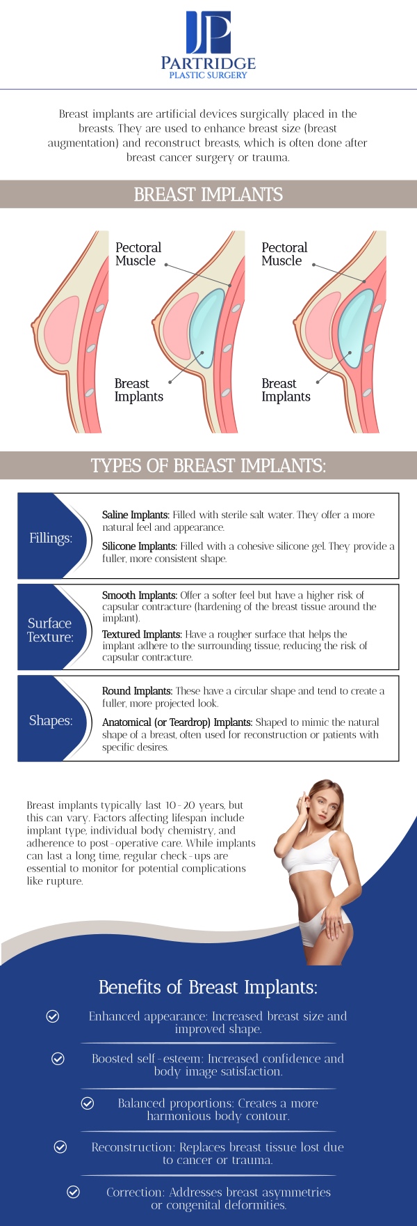 Breast implants are a popular option for those looking to enhance their breast size and shape. At Partridge Plastic Surgery, we specialize in breast implants, offering personalized consultations to help you achieve your desired look. Dr. Joanna Partridge, MD, a board-certified female plastic surgeon, combines her expertise with a compassionate approach to provide safe and effective breast augmentation procedures. We are dedicated to delivering natural-looking results tailored to your body type and aesthetic goals. For more information, contact us or schedule an appointment online. We have convenient locations to serve you in Princeton, NJ and North Brunswick, NJ. Breast implants are a popular option for those looking to enhance their breast size and shape. At Partridge Plastic Surgery, we specialize in breast implants, offering personalized consultations to help you achieve your desired look. Dr. Joanna Partridge, MD, a board-certified female plastic surgeon, combines her expertise with a compassionate approach to provide safe and effective breast augmentation procedures. We are dedicated to delivering natural-looking results tailored to your body type and aesthetic goals. For more information, contact us or schedule an appointment online. We have convenient locations to serve you in Princeton, NJ and North Brunswick, NJ.
