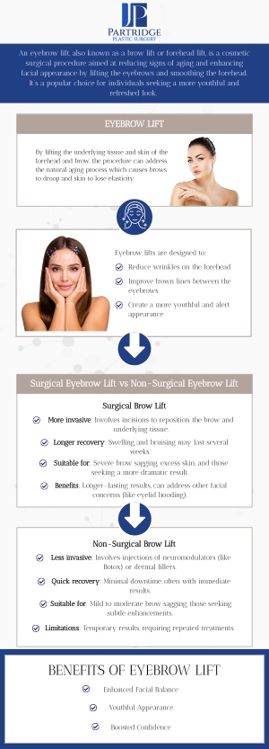 A brow lift is a long-lasting cosmetic procedure that can provide results for many years, with some patients enjoying the effects for a lifetime. However, as you age, skin elasticity may decrease, causing wrinkles to reappear. A brow lift typically lasts 10 to 15 years, depending on factors such as age, skin type, and lifestyle. At Partridge Plastic Surgery, board-certified female plastic surgeon Dr. Joanna Partridge, MD is dedicated to delivering exceptional results, ensuring a rejuvenated and youthful look. For more information, contact us today or schedule an appointment online. We have convenient locations to serve you in Princeton, NJ, and North Brunswick, NJ.
