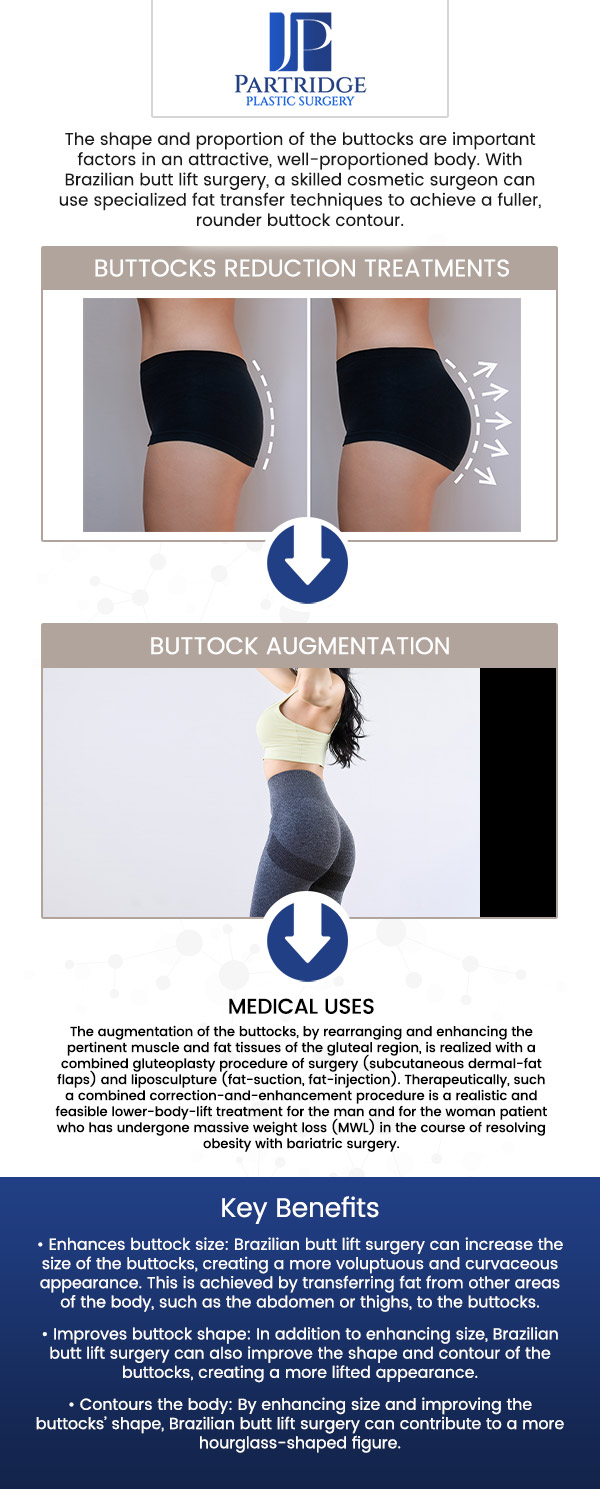 A buttock lift is a transformative cosmetic procedure designed to remove excess and sagging skin, resulting in a smoother, firmer, and more youthful appearance. This surgery helps enhance the shape of the buttocks by tightening the skin and improving its overall tone, creating a more contoured look. Dr. Joanna Partridge, MD, a board-certified female plastic surgeon, offers buttock lift procedure at Partridge Plastic Surgery, ensuring that the results align with your aesthetic goals, helping you achieve the natural, lifted look you desire. For more information, contact us or schedule an appointment online. We have convenient locations to serve you in Princeton, NJ, and North Brunswick, NJ. A buttock lift is a transformative cosmetic procedure designed to remove excess and sagging skin, resulting in a smoother, firmer, and more youthful appearance. This surgery helps enhance the shape of the buttocks by tightening the skin and improving its overall tone, creating a more contoured look. Dr. Joanna Partridge, MD, a board-certified female plastic surgeon, offers buttock lift procedure at Partridge Plastic Surgery, ensuring that the results align with your aesthetic goals, helping you achieve the natural, lifted look you desire. For more information, contact us or schedule an appointment online. We have convenient locations to serve you in Princeton, NJ, and North Brunswick, NJ.