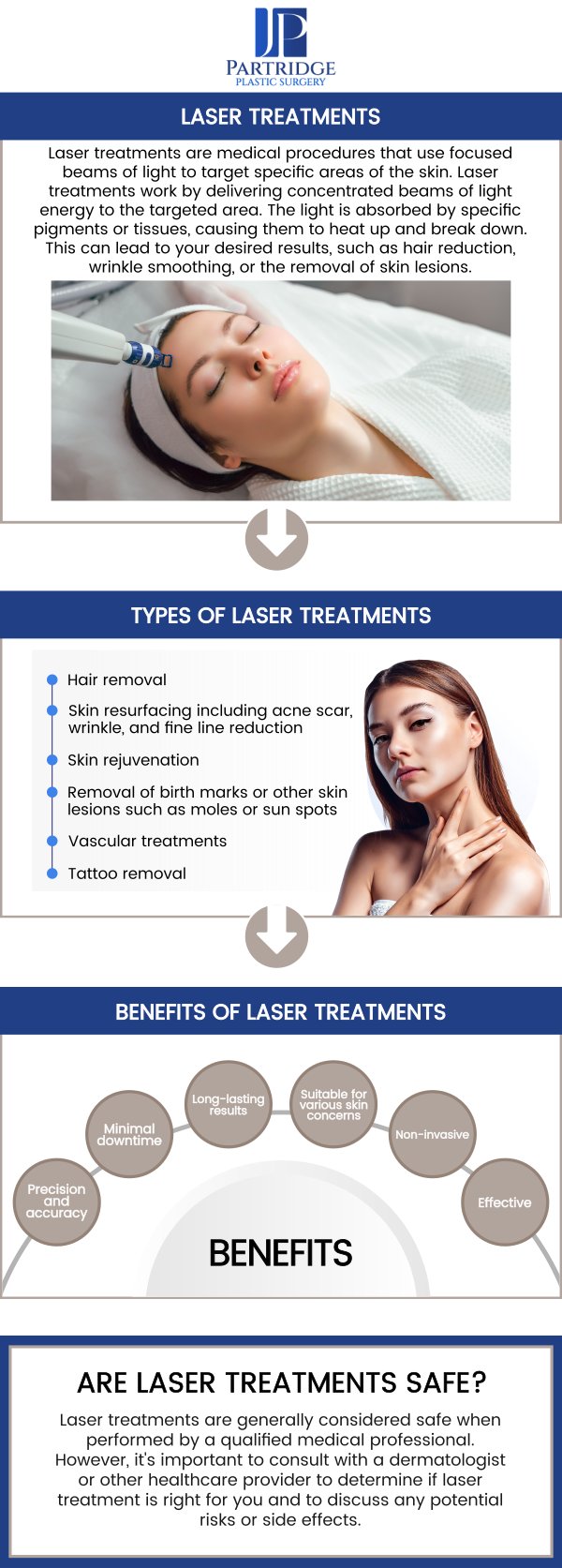 Advanced laser treatments offer a variety of benefits, including improved skin texture, reduced wrinkles, and enhanced skin tone. Dr. Joanna Partridge, MD, a board-certified female plastic surgeon at Partridge Plastic Surgery, offers these non-invasive procedures that stimulate natural collagen production, delivering long-lasting results with minimal downtime. These treatments also tighten the skin, providing a firmer, more youthful appearance, and with regular sessions, help maintain smooth, healthy skin for a revitalized look. For more information, contact us or schedule an appointment online. We have convenient locations to serve you in Princeton, NJ and North Brunswick, NJ. Advanced laser treatments offer a variety of benefits, including improved skin texture, reduced wrinkles, and enhanced skin tone. Dr. Joanna Partridge, MD, a board-certified female plastic surgeon at Partridge Plastic Surgery, offers these non-invasive procedures that stimulate natural collagen production, delivering long-lasting results with minimal downtime. These treatments also tighten the skin, providing a firmer, more youthful appearance, and with regular sessions, help maintain smooth, healthy skin for a revitalized look. For more information, contact us or schedule an appointment online. We have convenient locations to serve you in Princeton, NJ and North Brunswick, NJ.