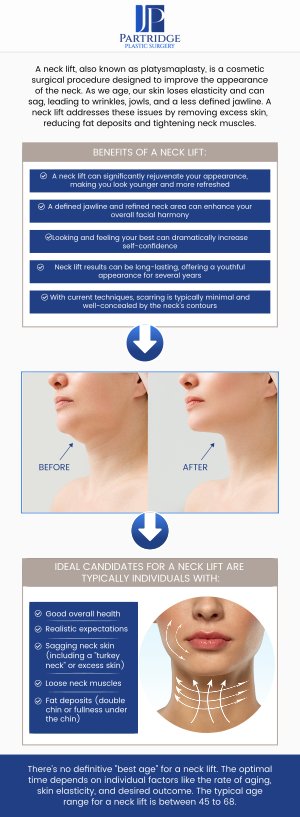 A neck lift is a cosmetic treatment used to maintain sagging, drooping skin of the lower face and remove additional fat to make the neck look more trim and youthful and to lessen the signs of aging. The neck lift focuses on the areas such as below the chin and above your collarbone. Dr. Joanna Partridge, MD a board-certified female plastic surgeon specializing in various techniques, offers neck lift surgery to give your neck a more contoured appearance. For more information, contact us today or schedule an appointment online. We have convenient locations to serve you in Princeton, NJ, and North Brunswick, NJ. A neck lift is a cosmetic treatment used to maintain sagging, drooping skin of the lower face and remove additional fat to make the neck look more trim and youthful and to lessen the signs of aging. The neck lift focuses on the areas such as below the chin and above your collarbone. Dr. Joanna Partridge, MD a board-certified female plastic surgeon specializing in various techniques, offers neck lift surgery to give your neck a more contoured appearance. For more information, contact us today or schedule an appointment online. We have convenient locations to serve you in Princeton, NJ, and North Brunswick, NJ.